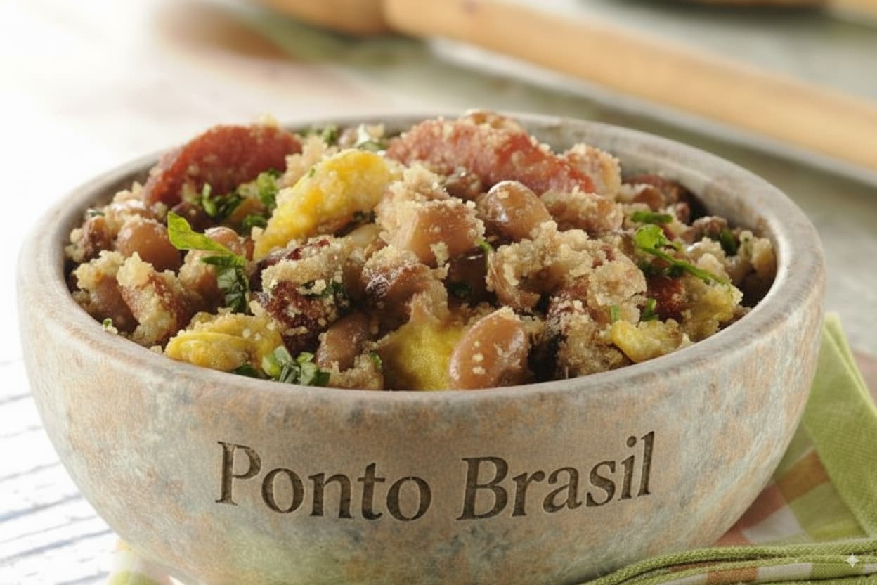 Feijão Tropeiro brasileño con frejoles, calabresa y carne seca – Ponto Brasil