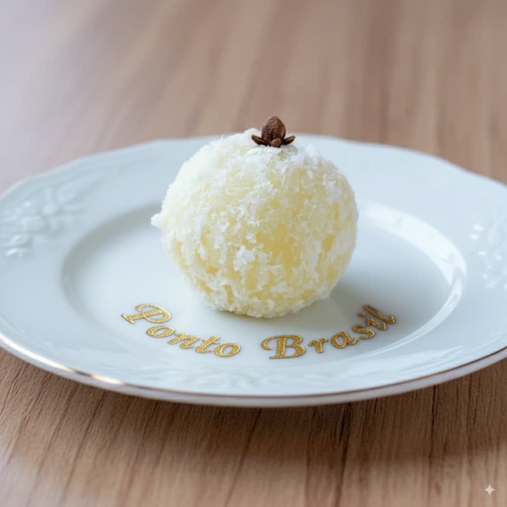 El beijinho (beiyiño) significa «besito» y es un dulce hecho de coco, leche condensada y clavo.