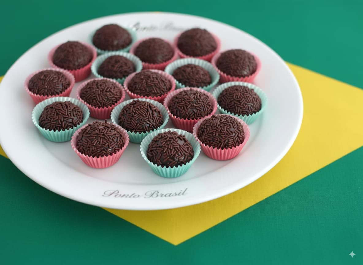 Brigadeiros de chocolate cubiertos con chispas de cacao – Ponto Brasil