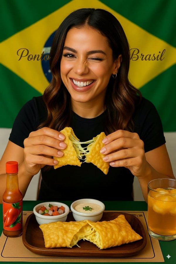 el pastel es una masa a base de harina con forma de sobre, rellena de carne, queso, jamón, langostinos, calabresa y en fín del sabor que se prefiera y luego frita por inmersión en aceite hirviendo.